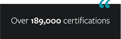 Over 189,000 certifications